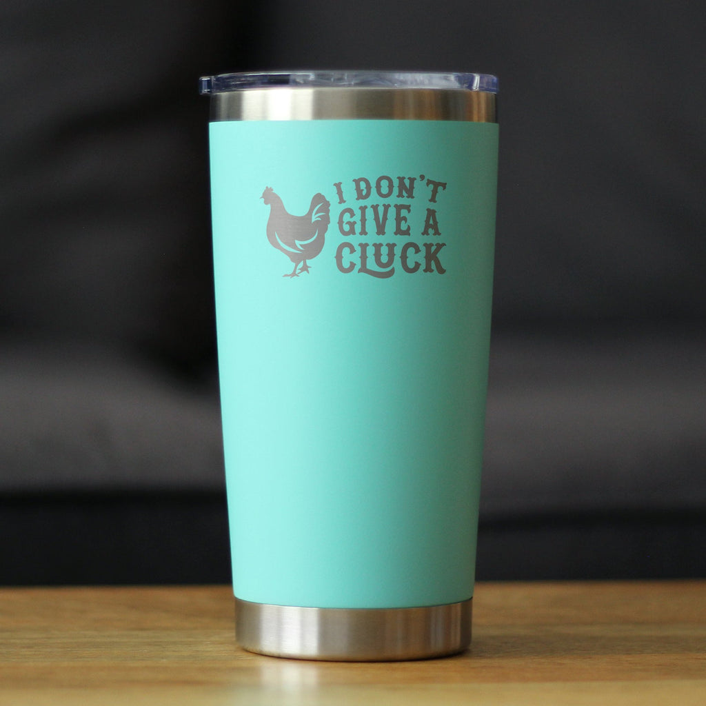 Don't Give A Cluck - Insulated Coffee Tumbler Cup with Sliding Lid - Stainless Steel Insulated Mug - Funny Chicken Gift for Women and Men