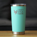 Don't Give A Cluck - Insulated Coffee Tumbler Cup with Sliding Lid - Stainless Steel Insulated Mug - Funny Chicken Gift for Women and Men