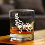 Rooster Whiskey Rocks Glass - Unique Funny Farm Animal Themed Decor and Chicken Gifts - 10.25 Oz